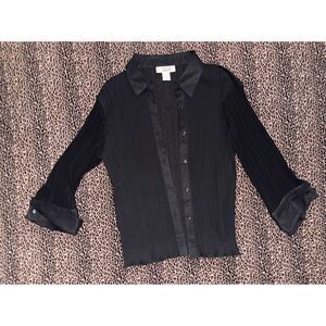 Vintage EK Designs black button-up blouse